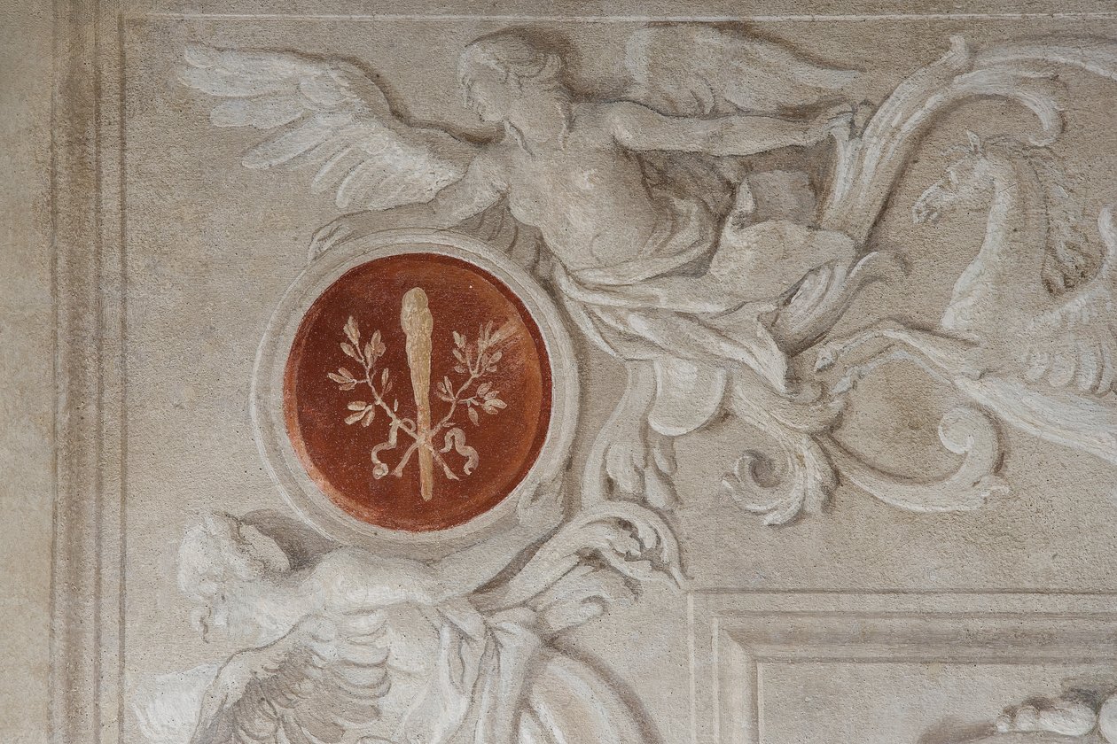 Pormenor do fresco, da Sala do Aeneid na Palazzina de Giovanni Battista Tiepolo