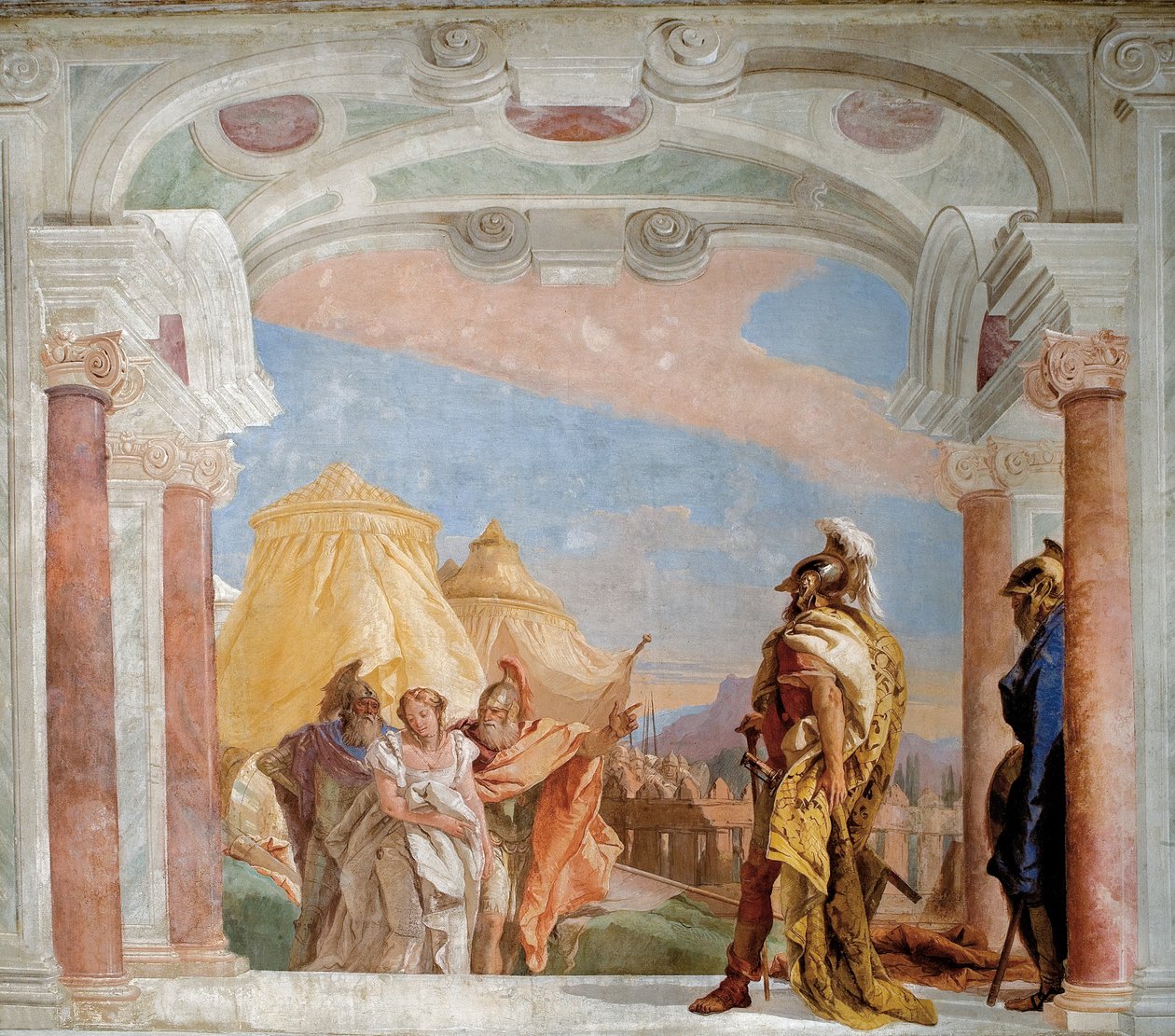 Eurybates e Talthybius conduzindo Briseis a Agamémnon de Giovanni Battista Tiepolo