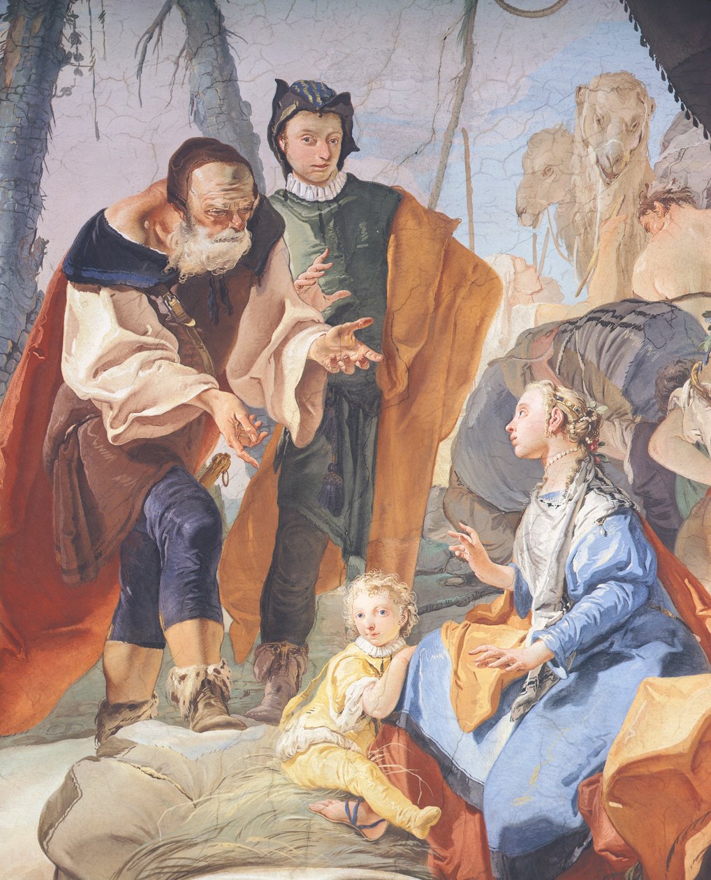 Frescos na galeria do Palácio do Arcebispo em Udine por Giambattista Tiepolo (1696-1770), detalhe de Giovanni Battista Tiepolo