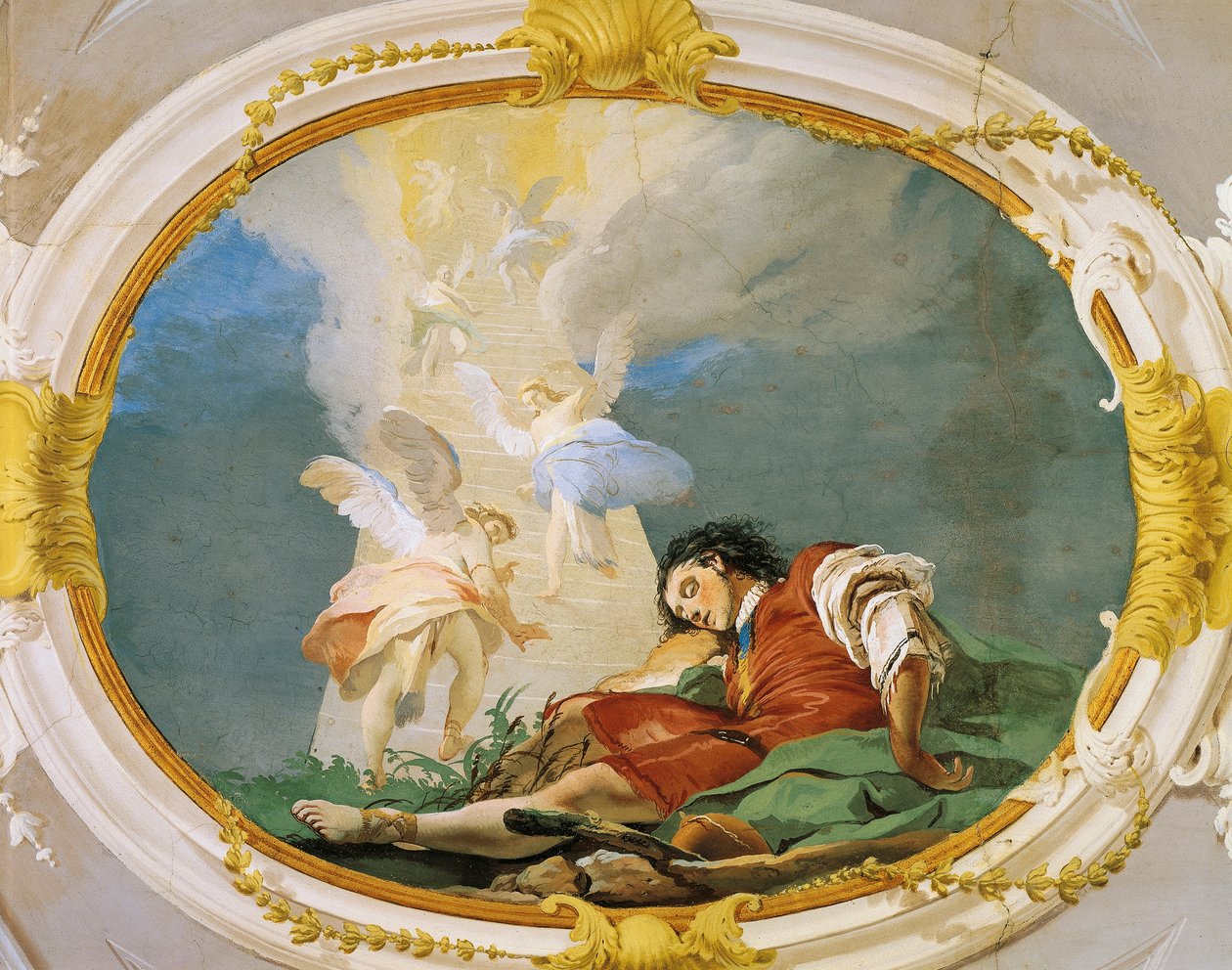 Jacob sonhando, de Giovanni Battista Tiepolo (1696-1770), afresco, Palácio Patriarcal, Guest Hall, Udine de Giovanni Battista Tiepolo