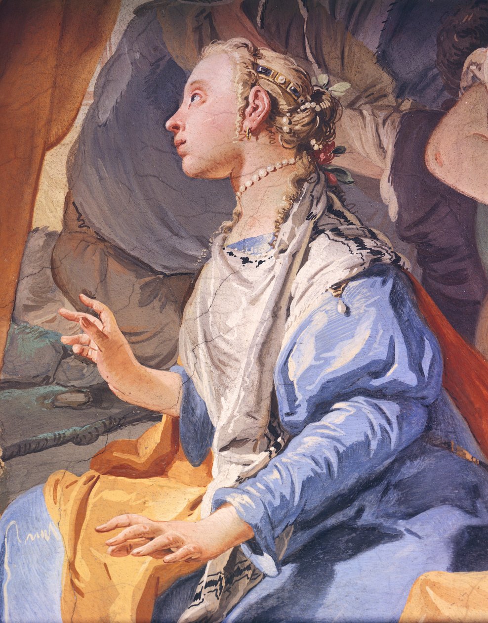 Rachel escondendo ídolos, por Giambattista Tiepolo (1696-1770), afresco, Palácio do Arcebispo em Udine de Giovanni Battista Tiepolo