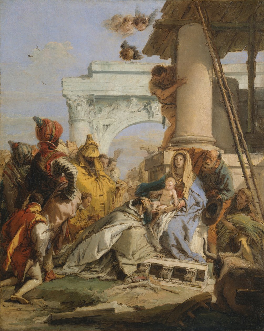 A Adoração dos Magos (óleo sobre tela) de Giovanni Battista Tiepolo