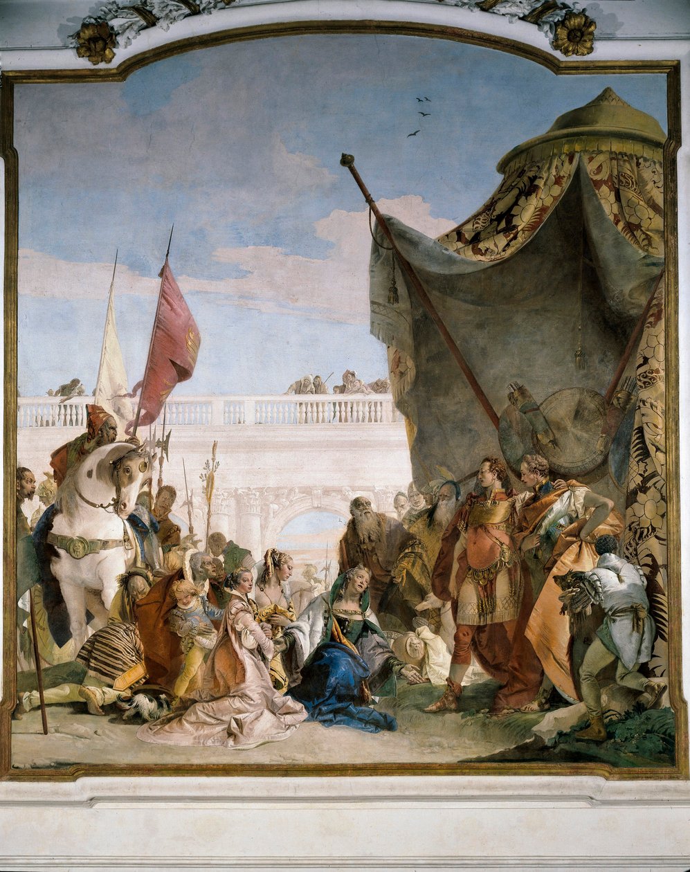 A família do Codoman Darius III, detalhe de Glórias de Scipio Africanus e Alexandre o Grande de Giovanni Battista Tiepolo