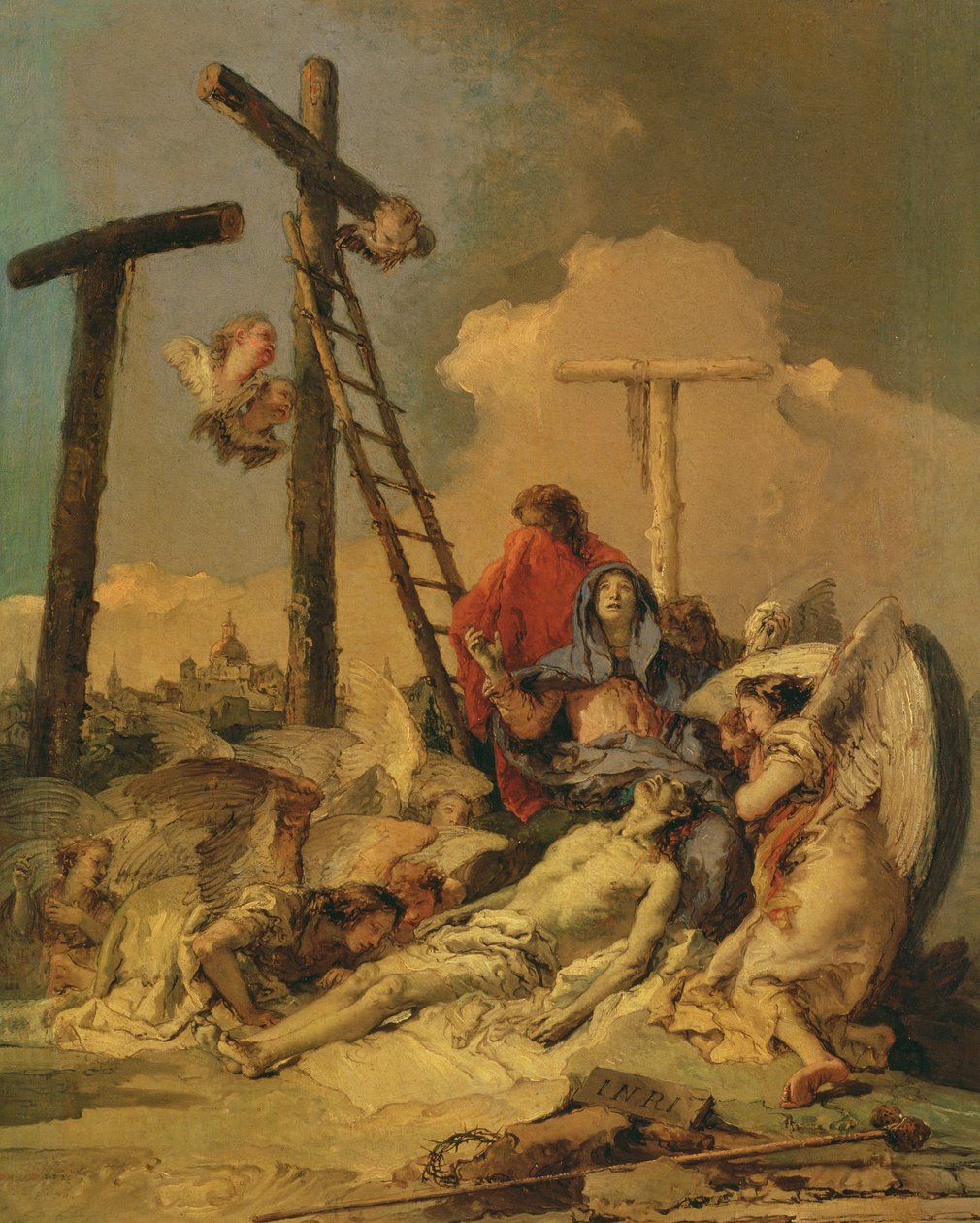 A deposição (óleo sobre tela) de Giovanni Battista Tiepolo