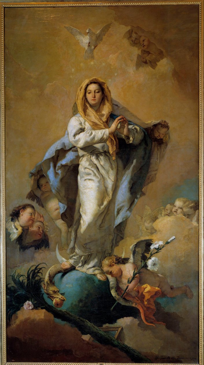 The Immaculee Design Painting by Giovanni Tiepolo (1696-1770) Século XVIII Madrid, Museu do Prado de Giovanni Battista Tiepolo