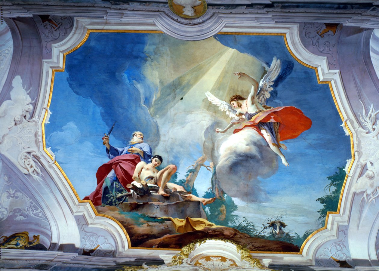 O Sacrifício de Abraão (fresco) de Giovanni Battista (1696 1770) Tiepolo