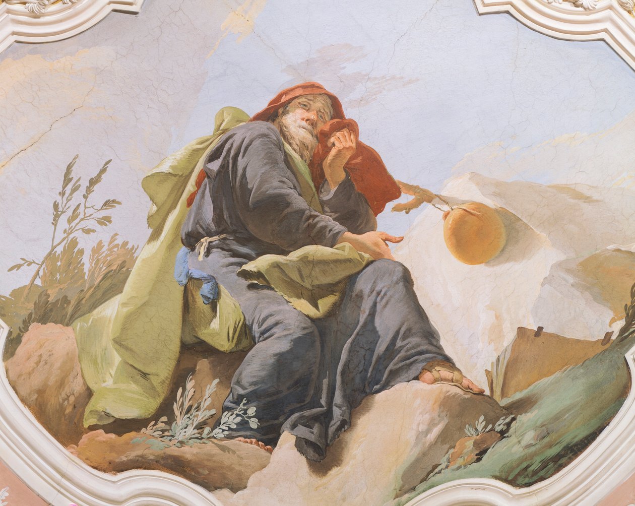 O profeta Isaías, de Giambattista Tiepolo (1696-1770), afresco, teto da Sala Vermelha, Palácio do Arcebispo em Udine de Giovanni Battista Tiepolo