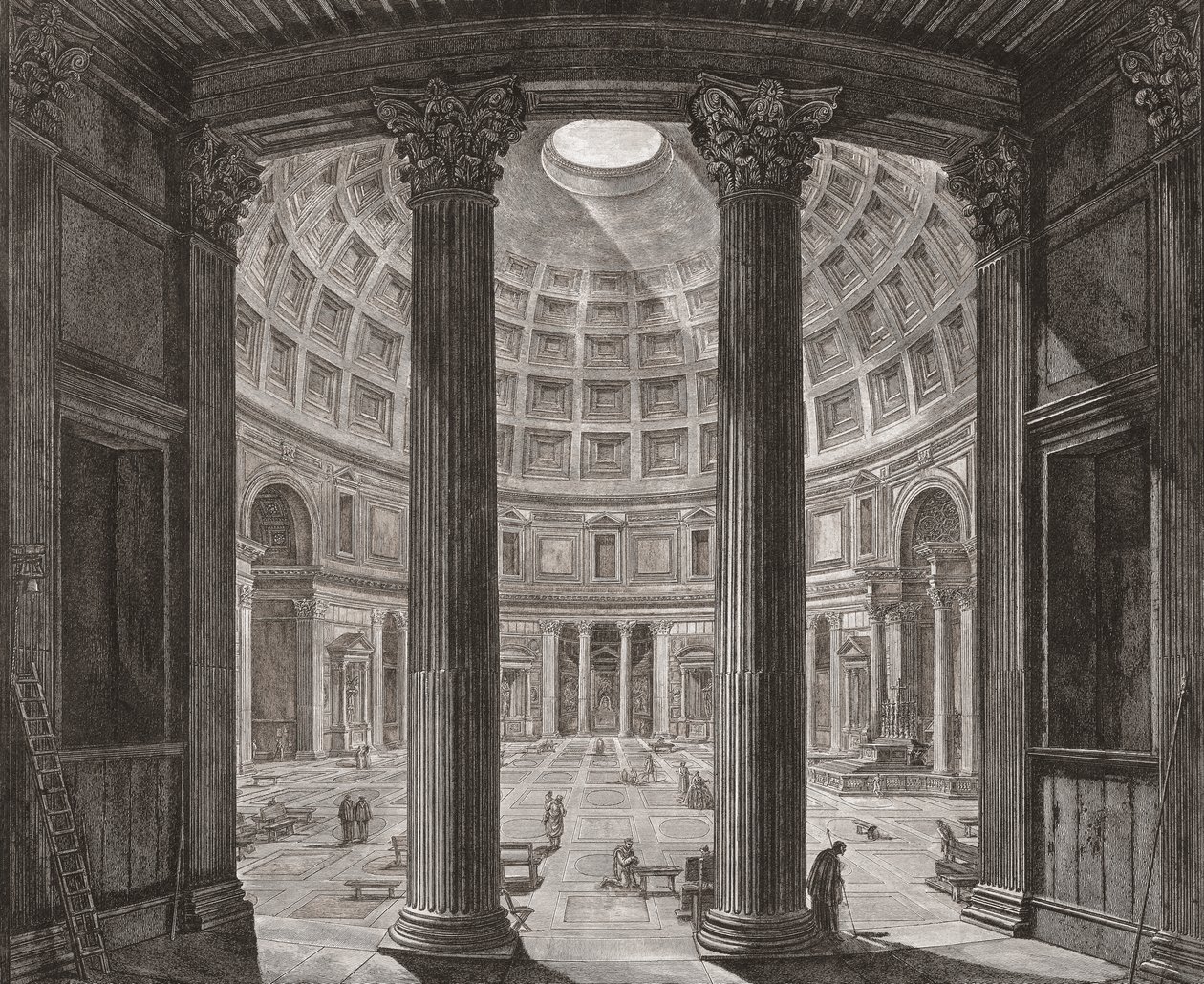 Interior do Panteão, Roma, Itália. Piranesi. de Giovanni Battista (after) Piranesi