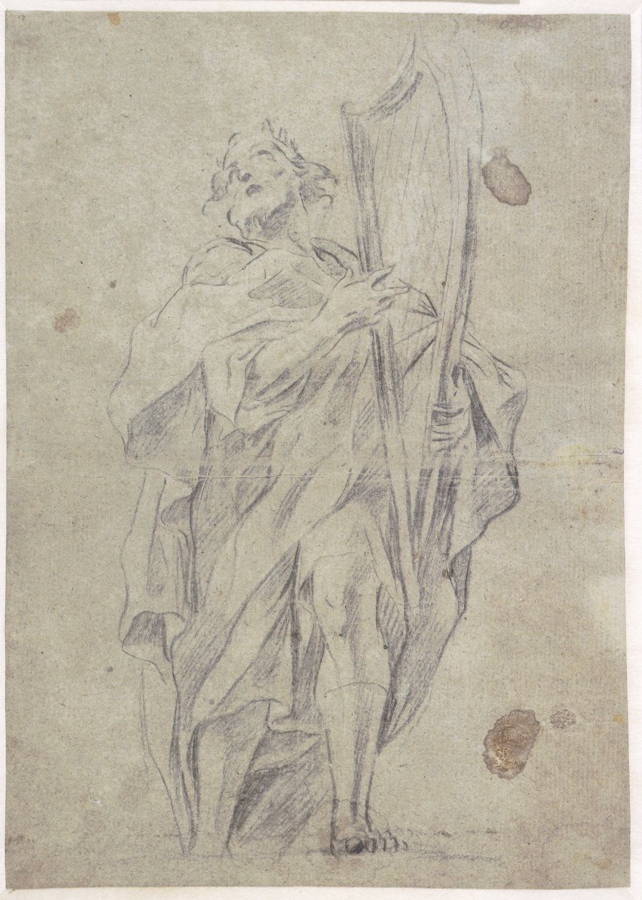 Rei David com sua harpa de Giovanni Battista Beinaschi