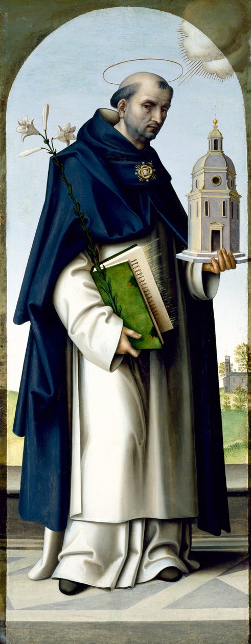 São Tomás de Aquino, 1512-16 (têmpera no painel) de Giovanni Battista Bertucci