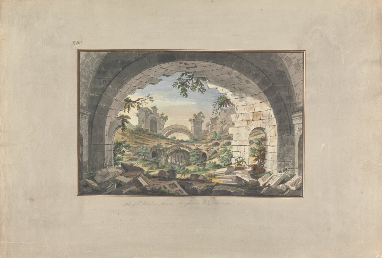 Ruínas em Pergamon, Provavelmente do Anfiteatro de Giovanni Battista Borra