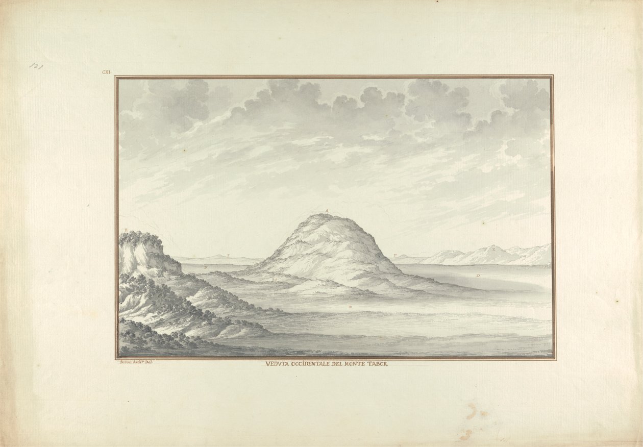 Vista ocidental do Monte Tabor de Giovanni Battista Borra