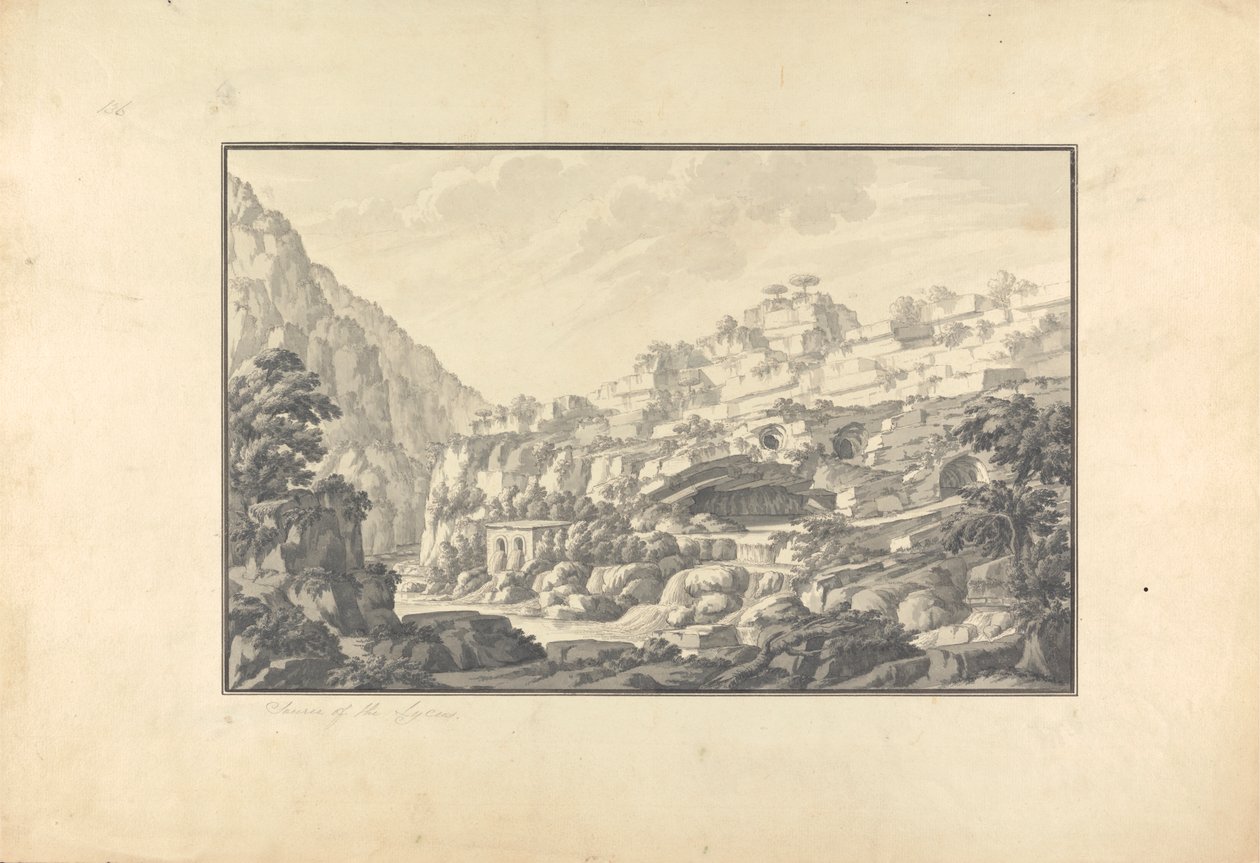 Vista da nascente do rio Lycus (Nahr el-Kelb) de Giovanni Battista Borra