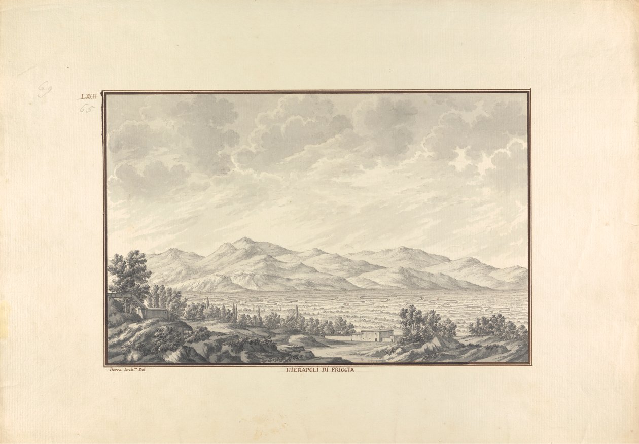 Vista do Vale de Hierapolis (agora Pamukkale) de Giovanni Battista Borra