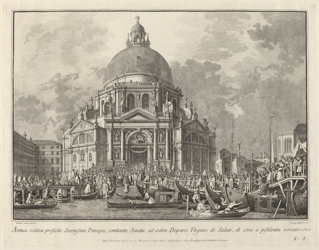 Visita anual do Doge a Santa Maria della Salute de Giovanni Battista Brustolon after Canaletto