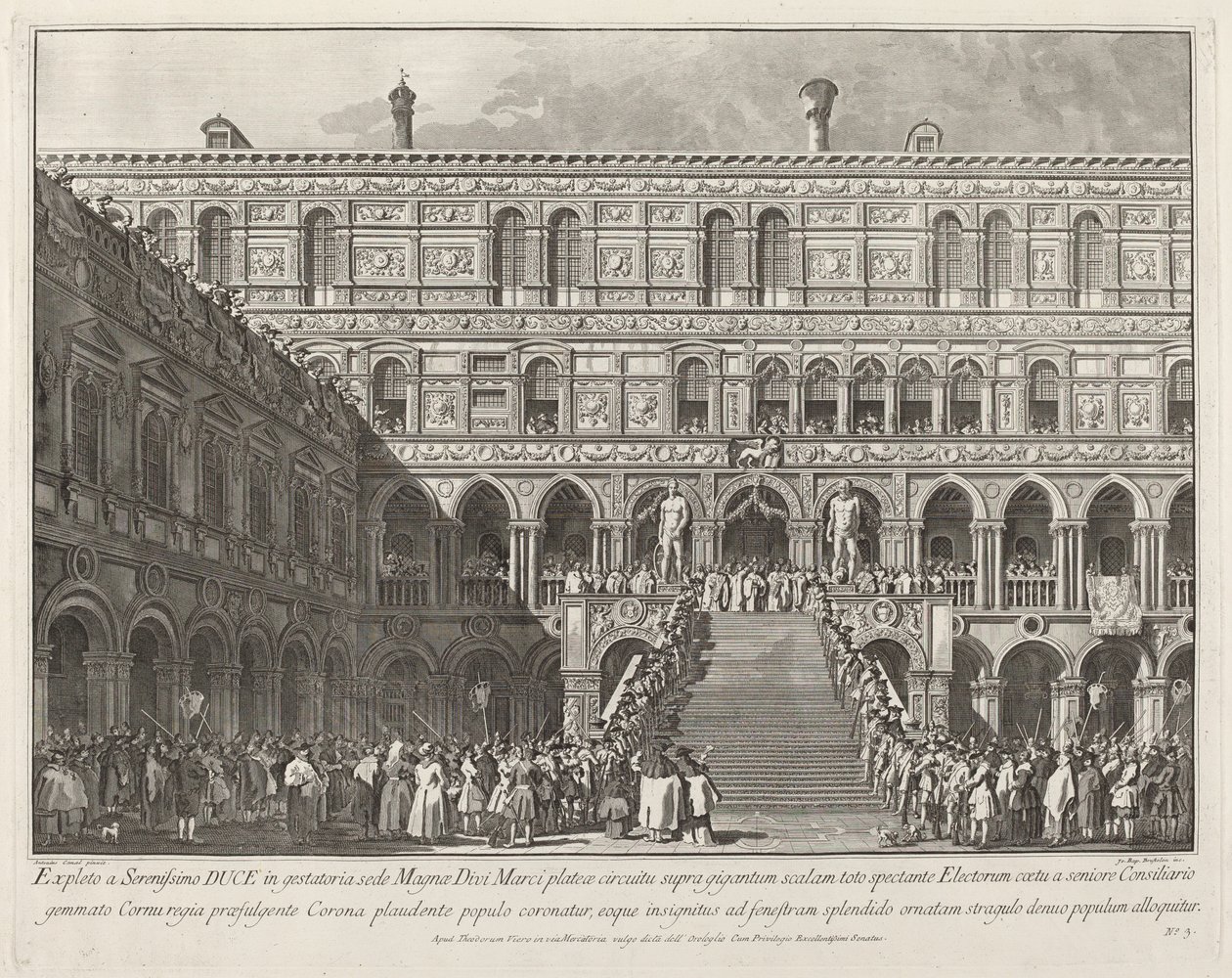 O Doge coroado na Scala dei Giganti do Palácio Ducal de Giovanni Battista Brustolon after Canaletto