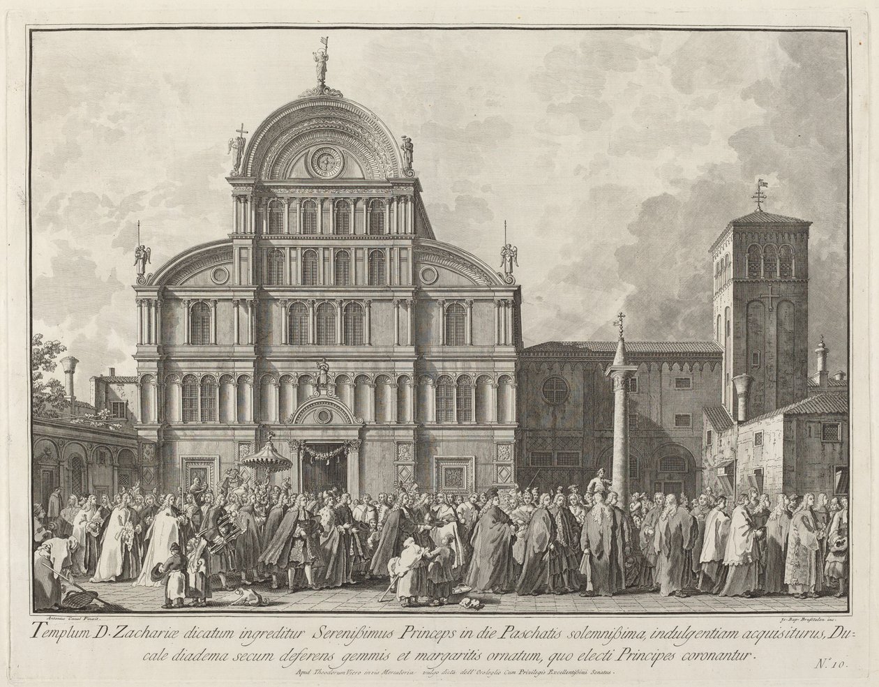 Visita do Doge a San Zaccaria no dia da Páscoa de Giovanni Battista Brustolon after Canaletto