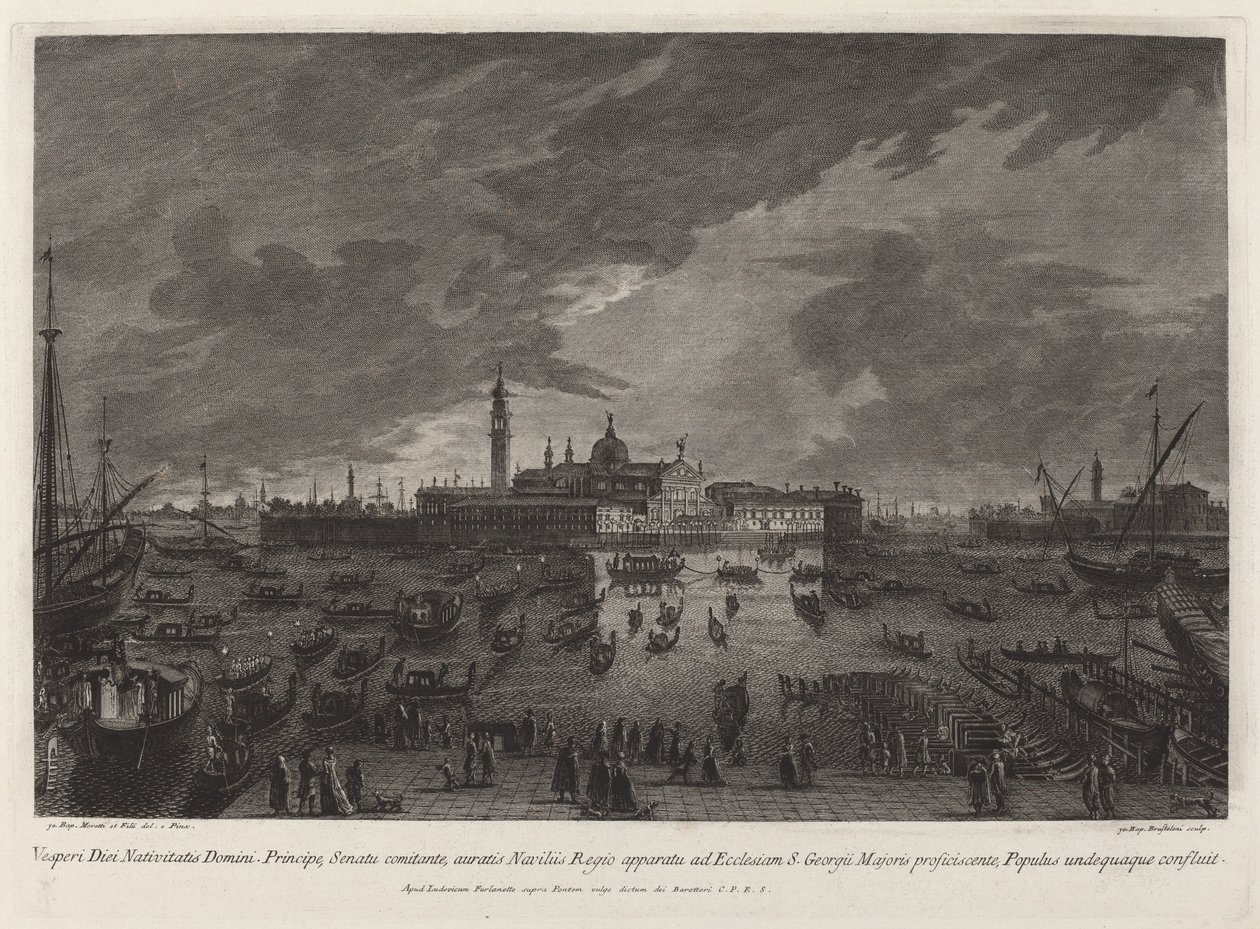 Procissão da véspera de Natal para San Giorgio Maggiore de Giovanni Battista Brustolon after Giovanni Battista Moretti