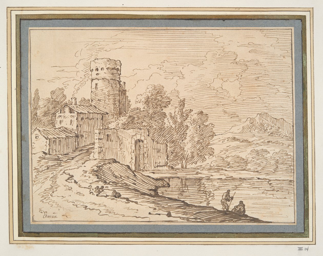 Paisagem com Castelo Perto da Água de Giovanni Battista Busiri