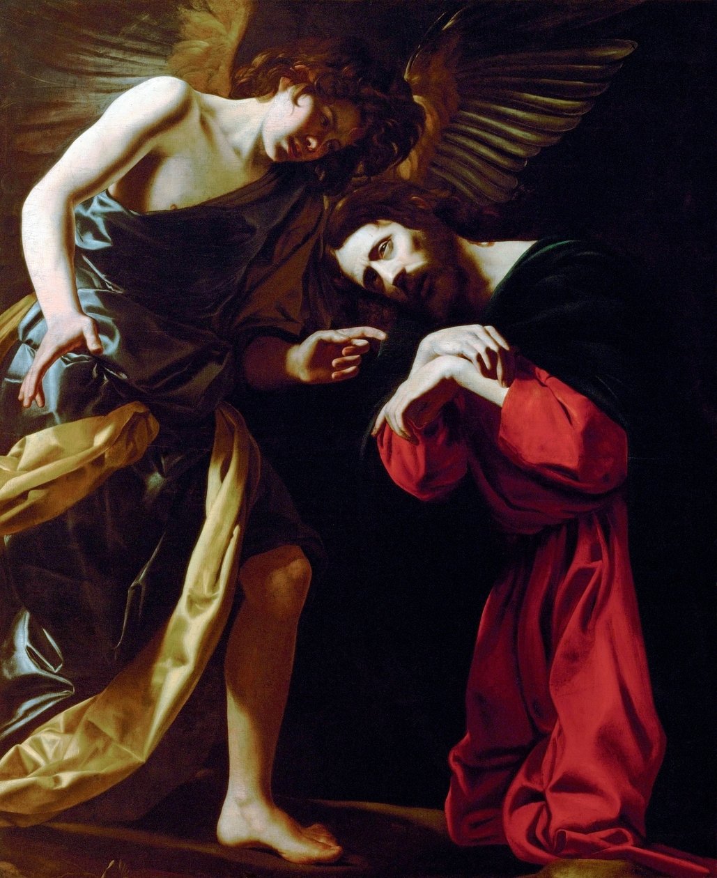 "Christ sur le mont des oliviers" (Cristo no Monte das Oliveiras) Peinture de Giovanni Battista Caracciolo (1578-1635) vers 1615 - Óleo sobre tela Dim 148x124 cm Museu de História de Arte, Vienne de Giovanni Battista Caracciolo