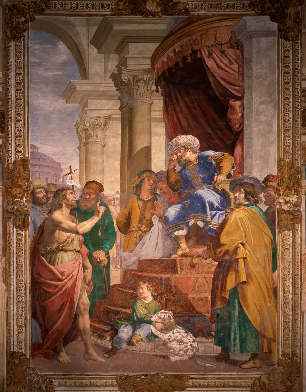 O Baptista a repreender Herodes Antipas de Giovanni Battista Carlone