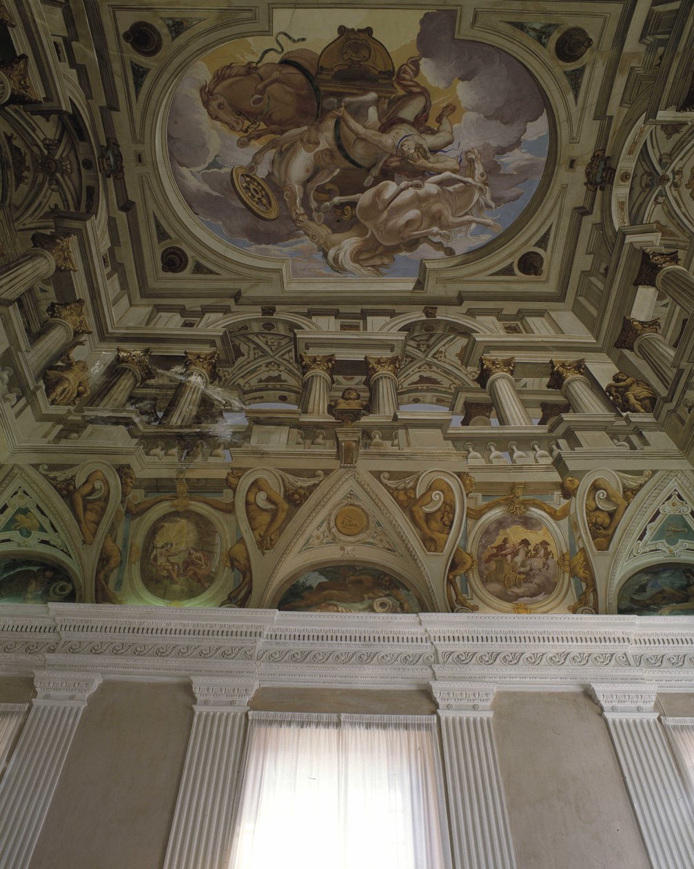 La chute de Phaeton (Phaethon) (1625) - Fresco em trompe l