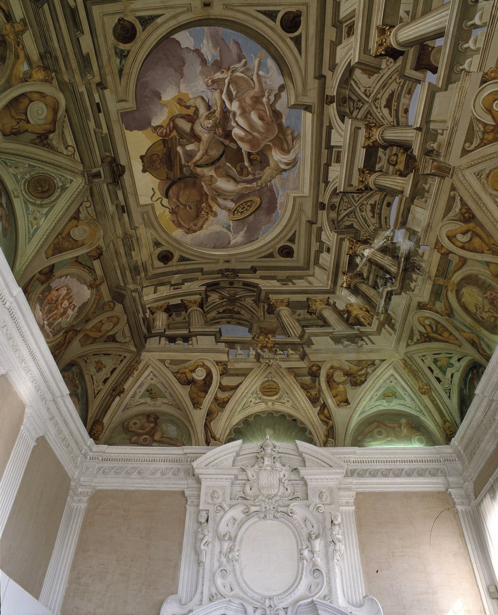 La chute de Phaeton (Phaethon) (1625) - Fresco em trompe l