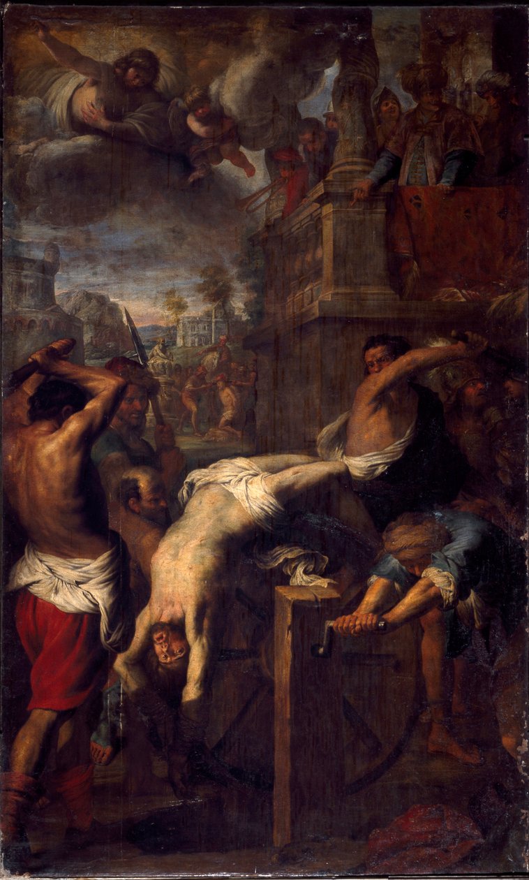 O Martírio de São Clemente de Ancyre (século IV) Pintura de Giovanni Battista Carlone (1592-1677) de Giovanni Battista Carlone