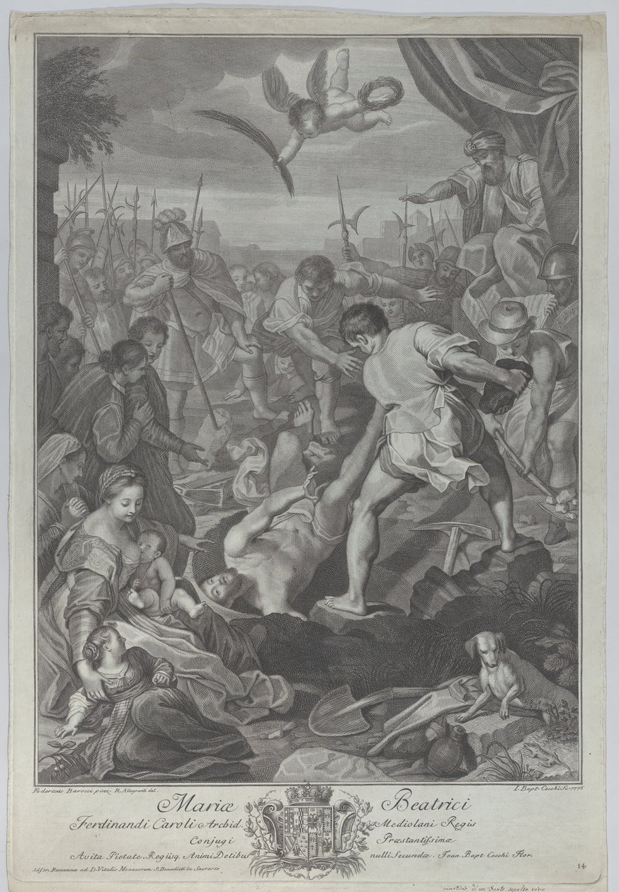 O martírio de São Vital de Milão, que está sendo enterrado vivo, 1776 de Giovanni Battista Cecchi