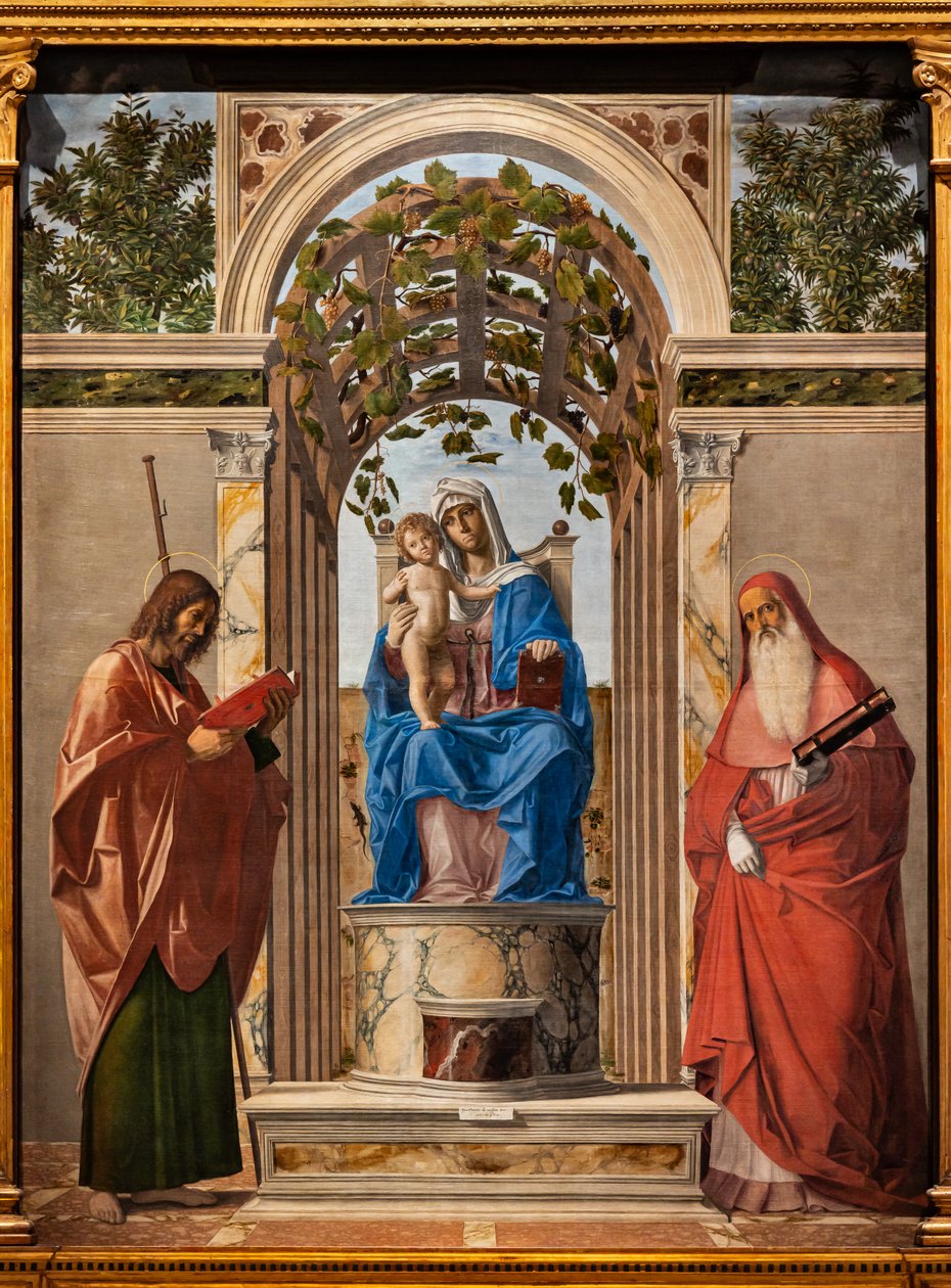 Madona Entronizada com o Menino Jesus entre os santos Tiago e Jerónimo, de Giovanni Battista Cima da Conegliano