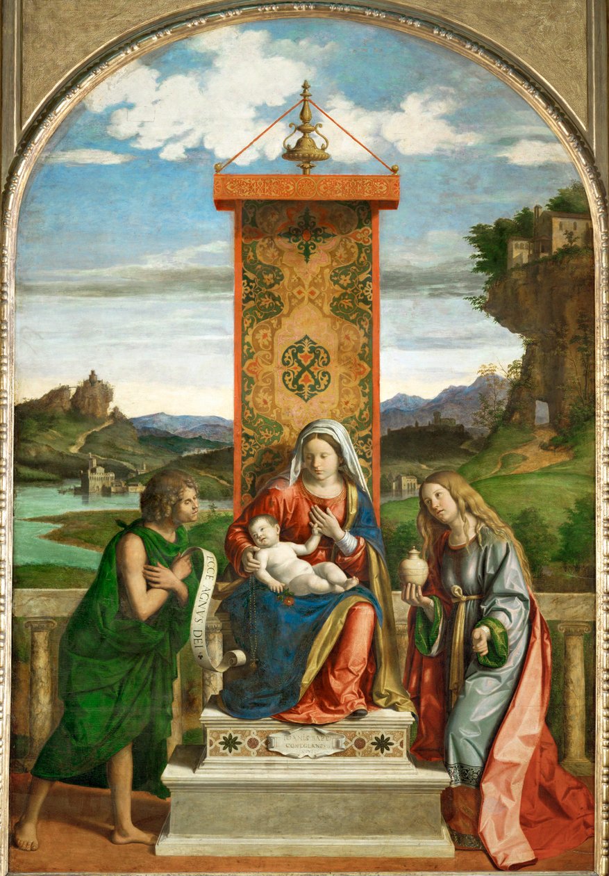 A Virgem com o Menino entre São João Batista e
Santa Madalena ... de Giovanni Battista Cima da Conegliano