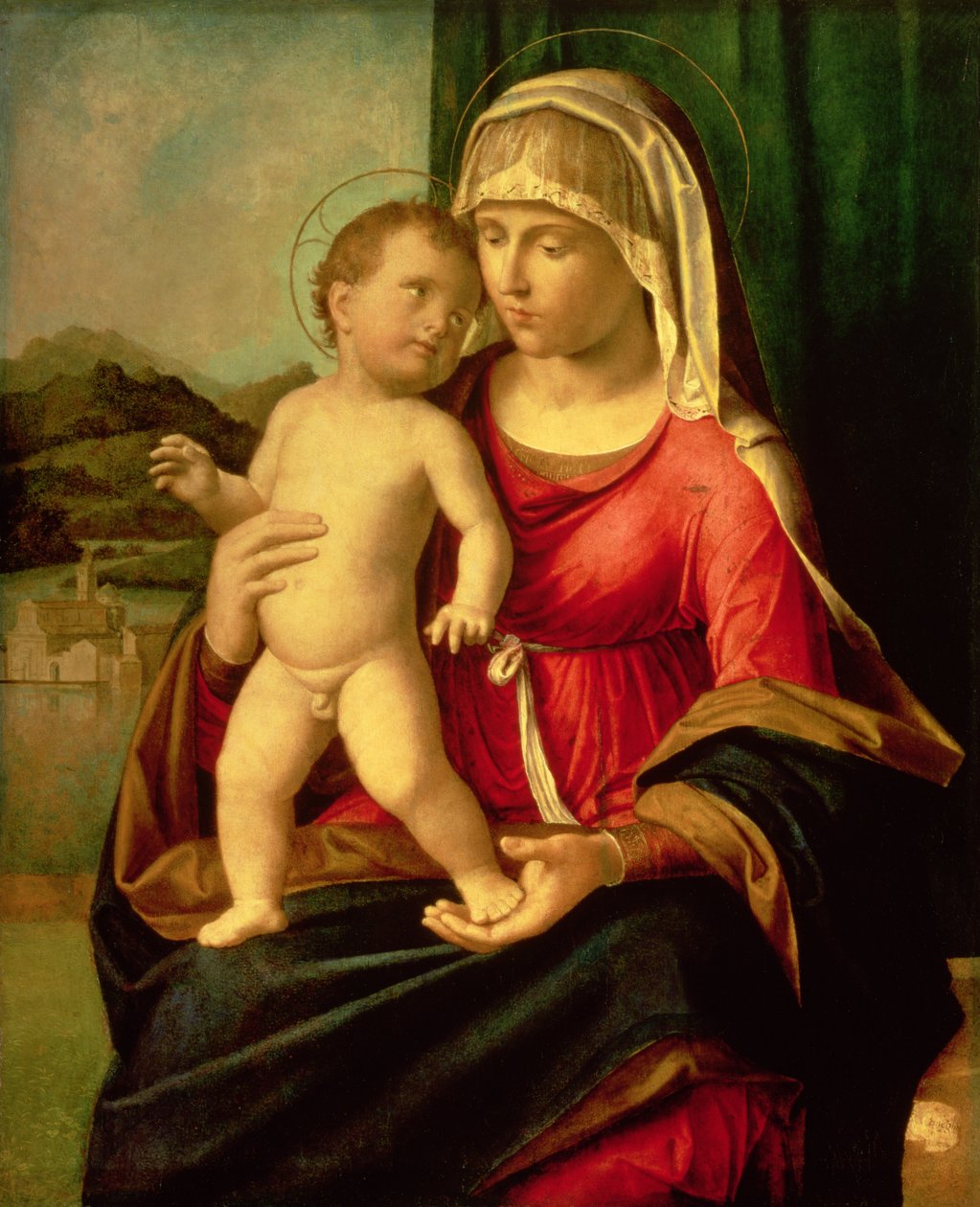 Madonna e criança (óleo sobre tela) de Giovanni Battista Cima da Conegliano