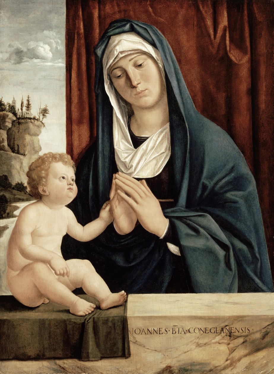 Madonna and Child, do final do século XV ao início do século XVI (óleo sobre painel de madeira) de Giovanni Battista Cima da Conegliano