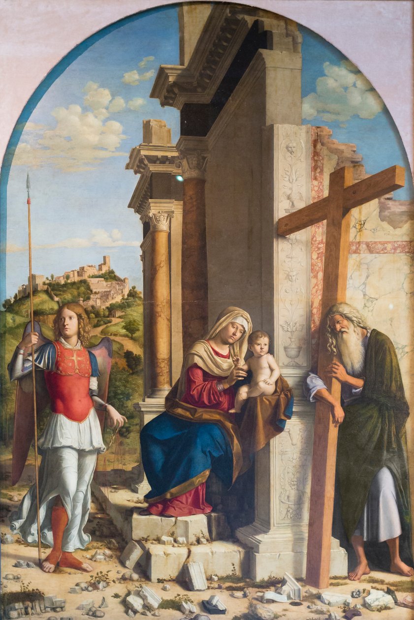 Nossa Senhora com o Menino entre São Miguel e André de Giovanni Battista Cima da Conegliano