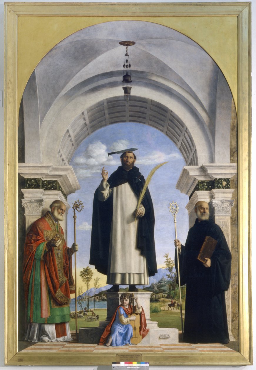 São Pedro Mártir com os Santos Nicolau e Benedito de Giovanni Battista Cima da Conegliano