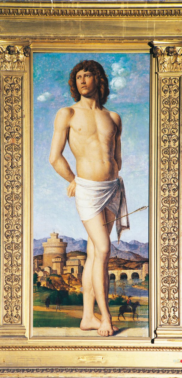 São Sebastião, c.1502 (óleo sobre painel) de Giovanni Battista Cima da Conegliano