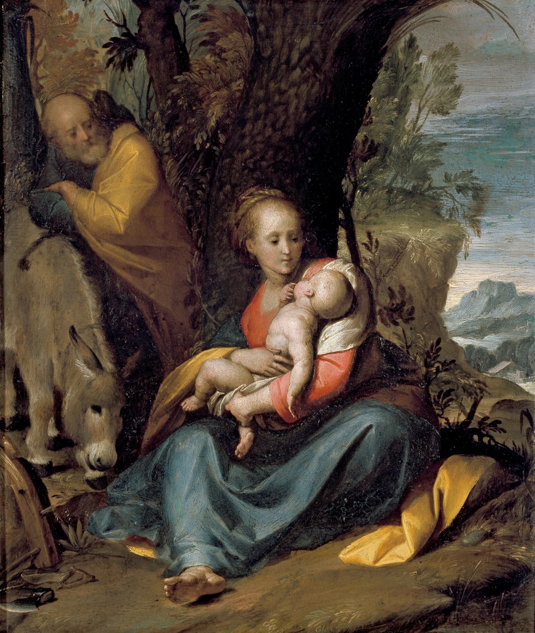 O descanso na fuga para o Egito, c1598-1600 de Giovanni Battista Crespi