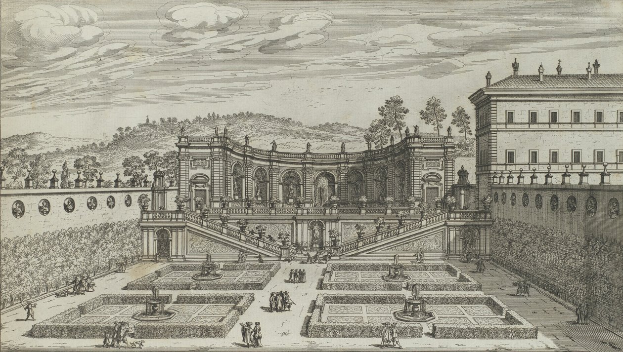 Outra Perspectiva do Teatro et Giardino Contigvo de Mondragone em Fras ..., 1691 ou depois. de Giovanni Battista Falda
