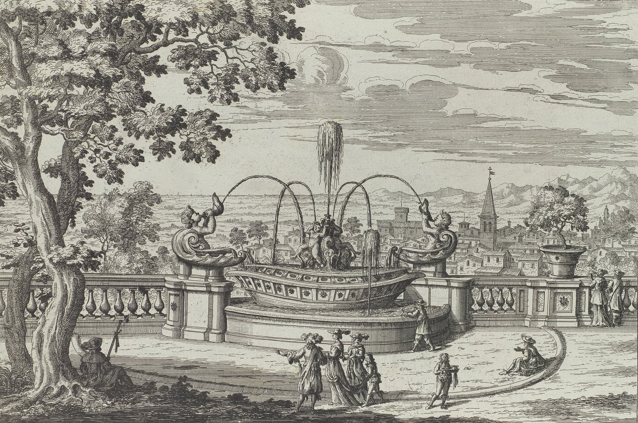 Fontana di Belvedere á Frascati ..., 1691 ou depois. de Giovanni Battista Falda