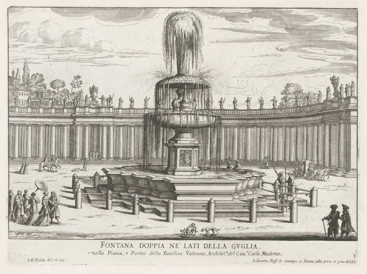 Fonte na Praça de São Pedro no Vaticano Fontana doppia ne