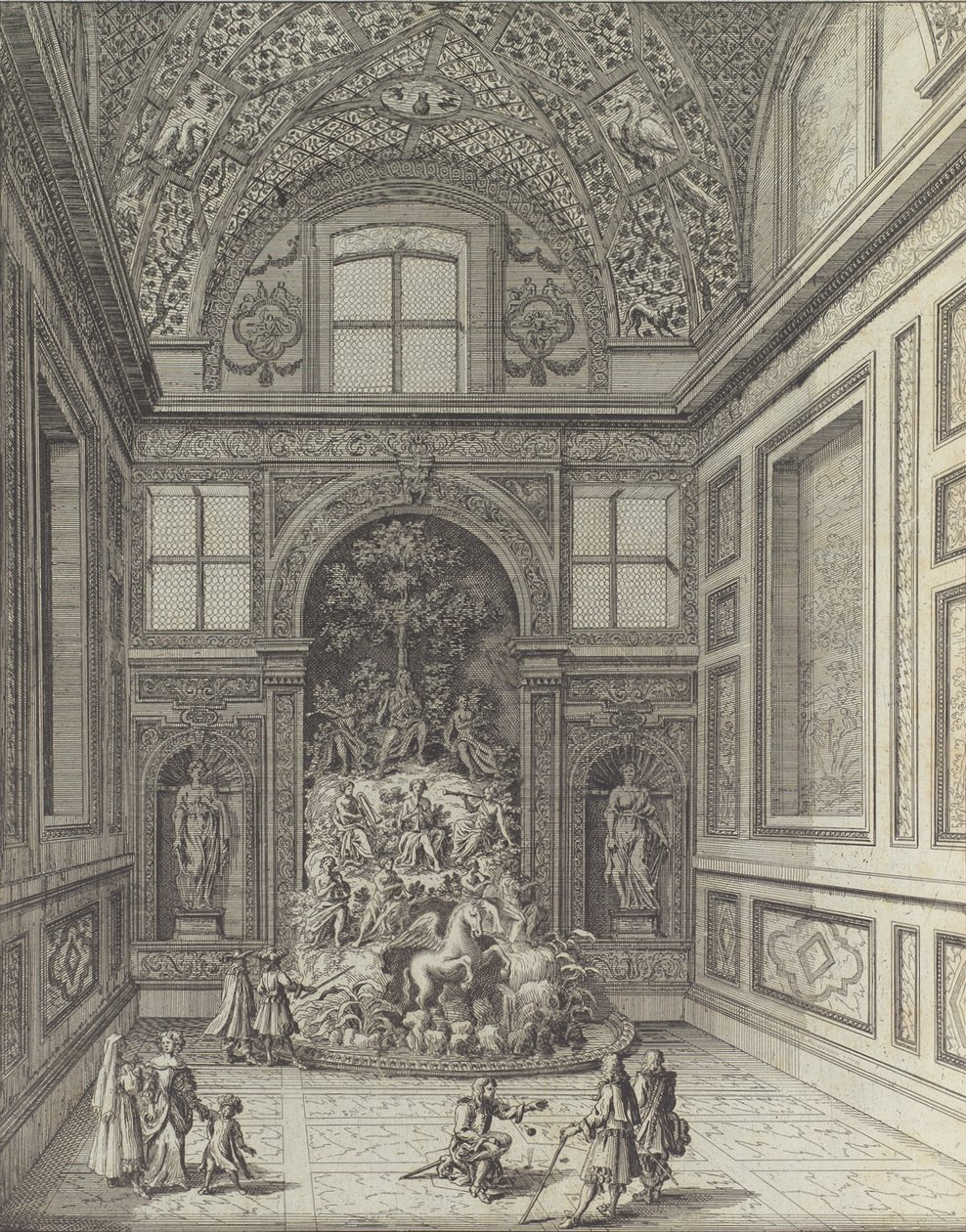 Estância de Venti no Teatro Belvedere em Frascati ..., 1691 ou depois. de Giovanni Battista Falda
