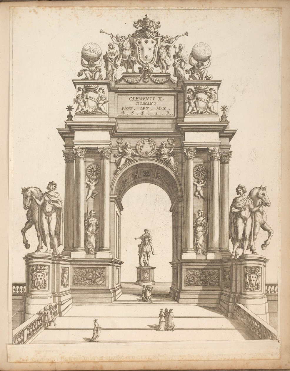 Arco triunfal em honra do Papa Clemente X de Giovanni Battista Falda