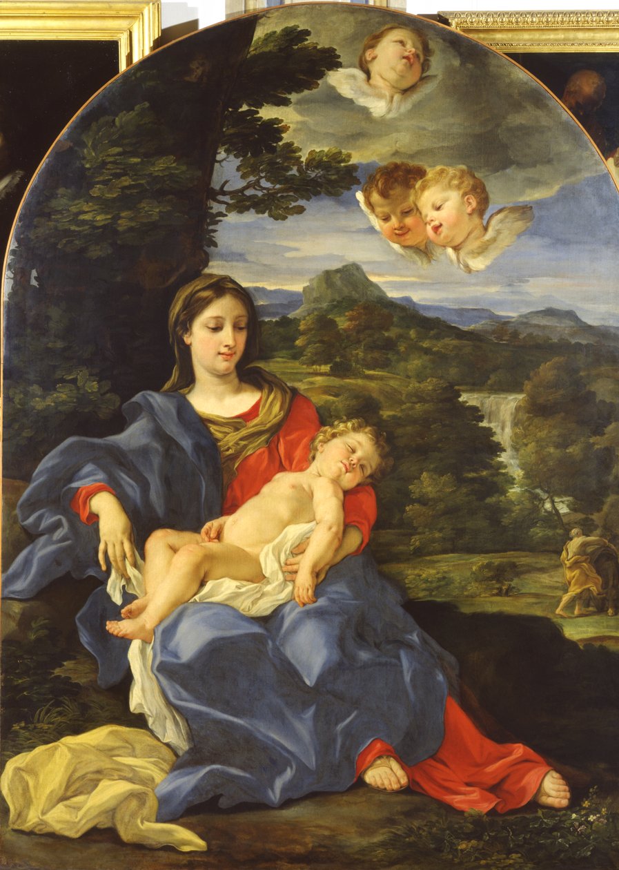 Descansando durante a fuga para o Egito de Giovanni Battista Gaulli