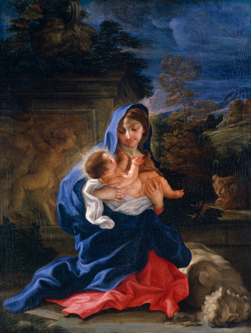 "O resto no voo para o Egipto", 1659-1709 de Giovanni Battista Gaulli Baciccio