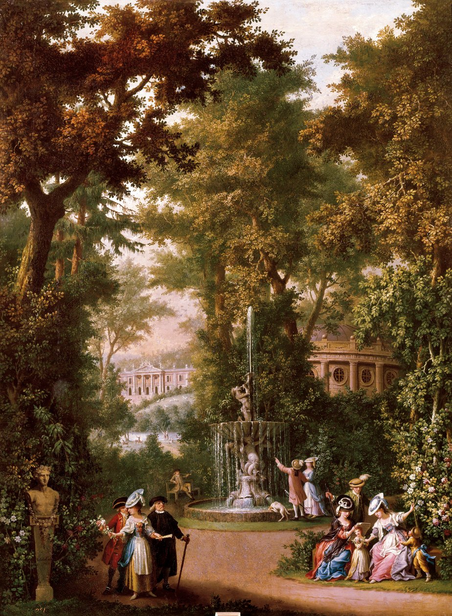 Cenas de Jardim, c. 1765 (óleo sobre tela) de Giovanni Battista Innocenzo Colombo