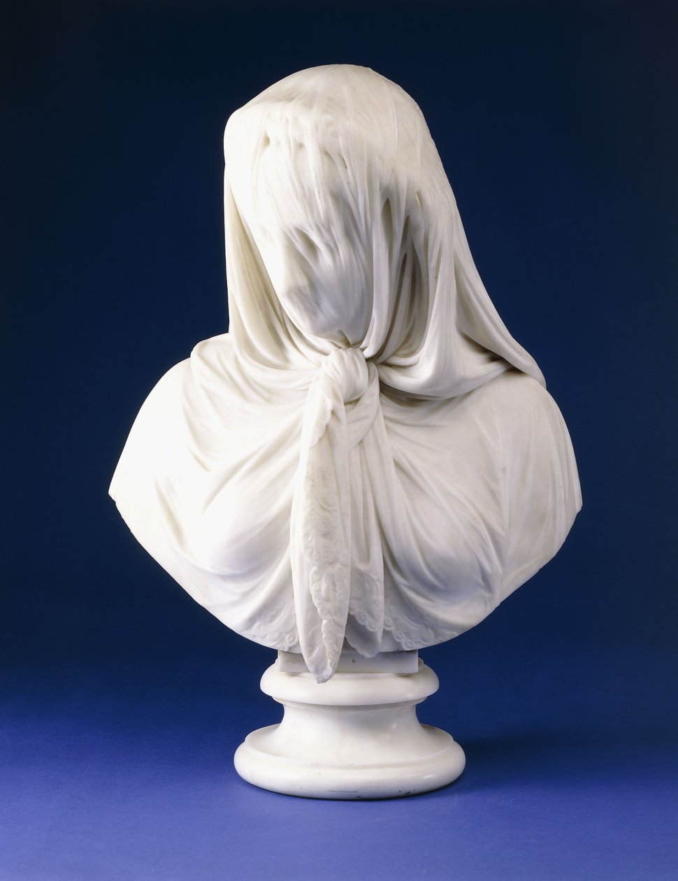 Busto de mármore de uma mulher com véu, 1867 de Giovanni Battista Lombardi