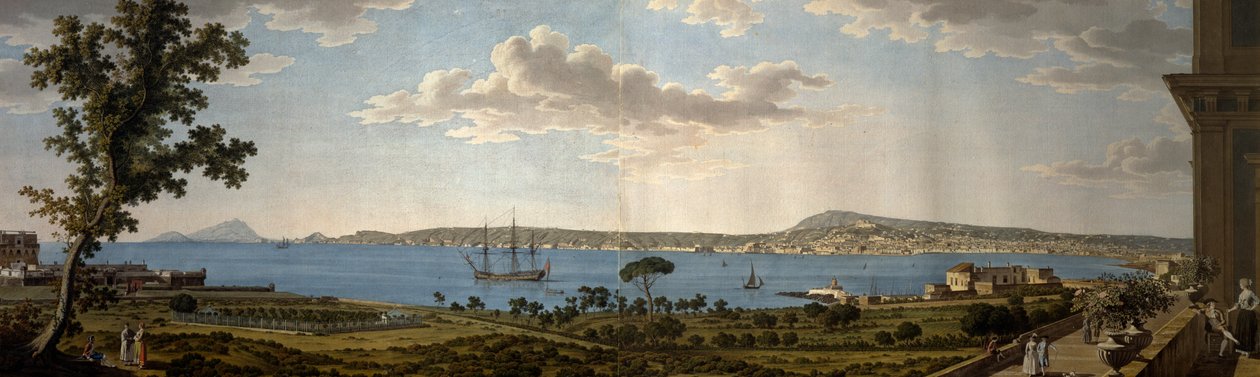 Vista de Posillipo e Nápoles de Portici de Giovanni Battista Lusieri