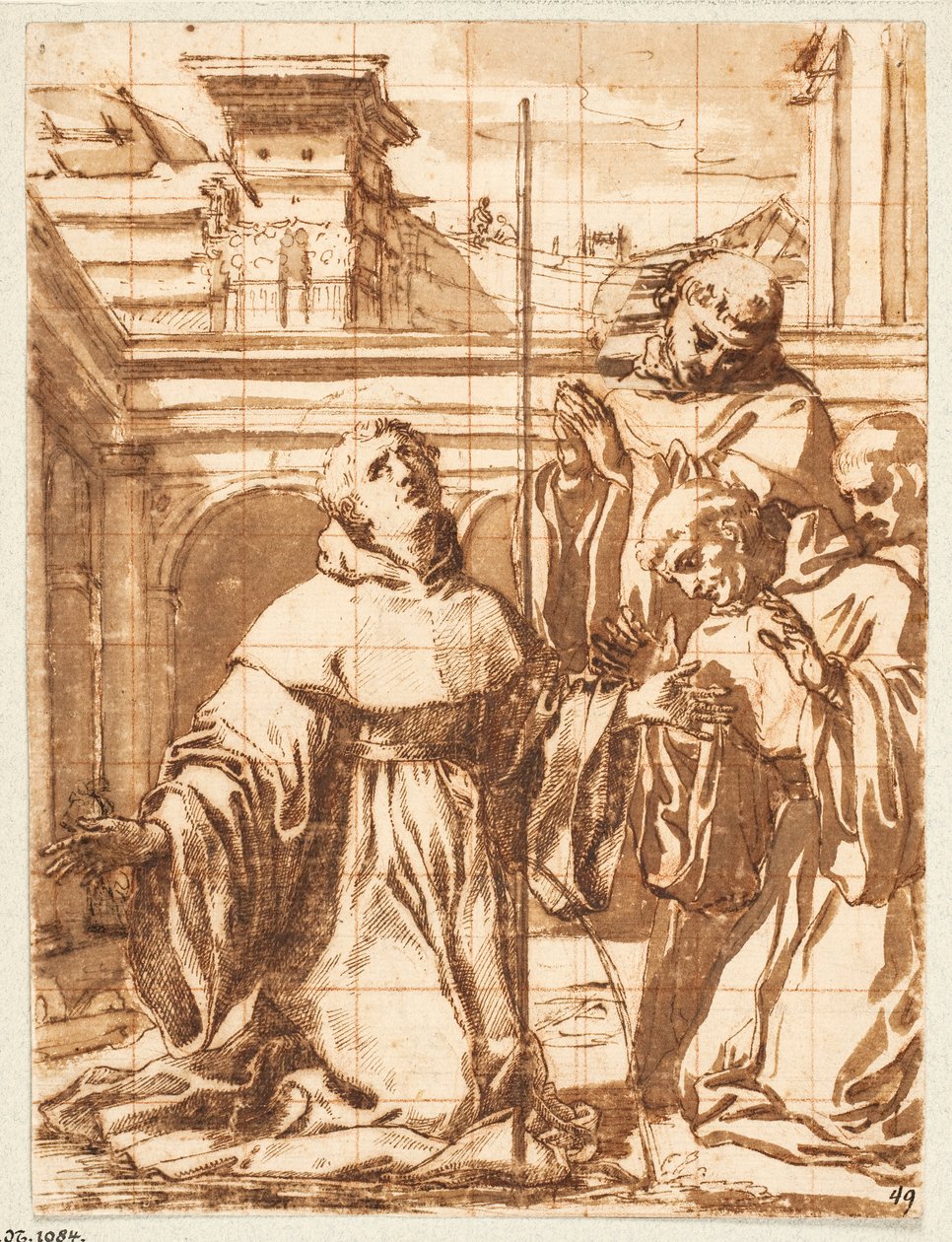 Uma cena da vida de São Nicolau de Tolentino de Giovanni Battista Mercati