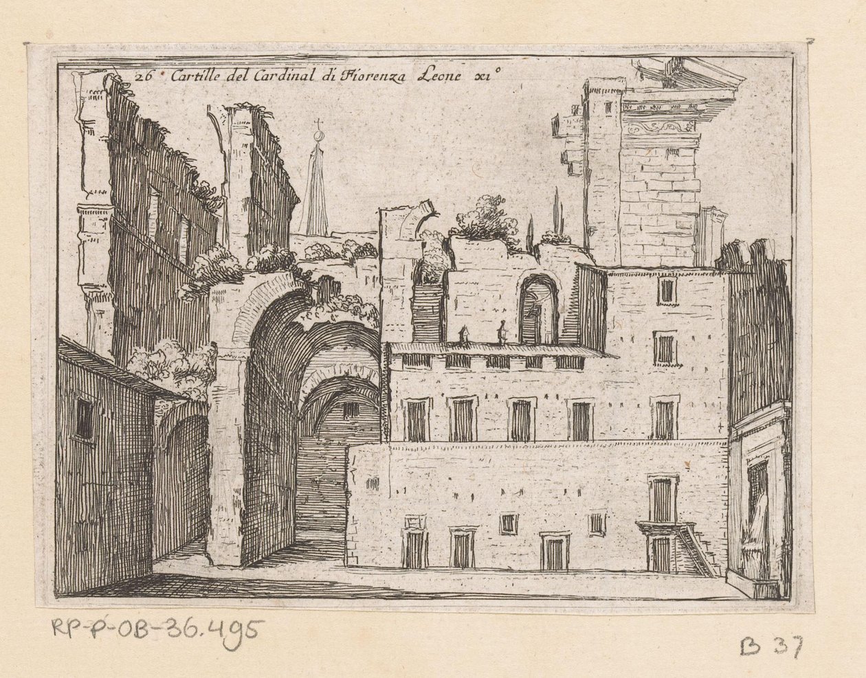 Resten van het Serapeum te Rome Cartilha do Cardeal di Fiorenza Leone XI (título no objeto) Gezichten op Rome (título da série) Algumas vistas e perspectivas de lugares desabitados em Roma (título da série) de Giovanni Battista Mercati