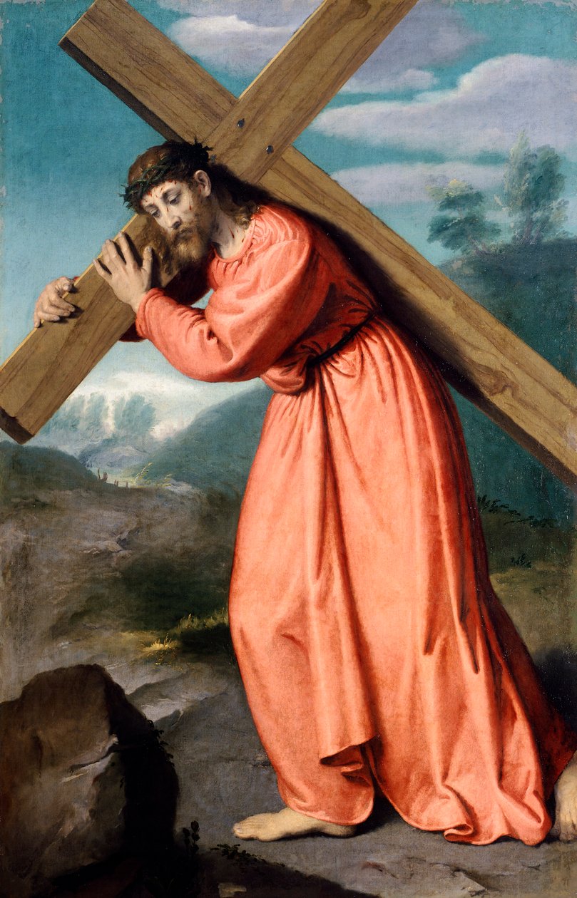 Cristo carregando cruz, por Giovanni Battista Moroni (1525 ca- 1578), Santuário de Nossa Senhora das Lágrimas, Albino de Giovanni Battista Moroni